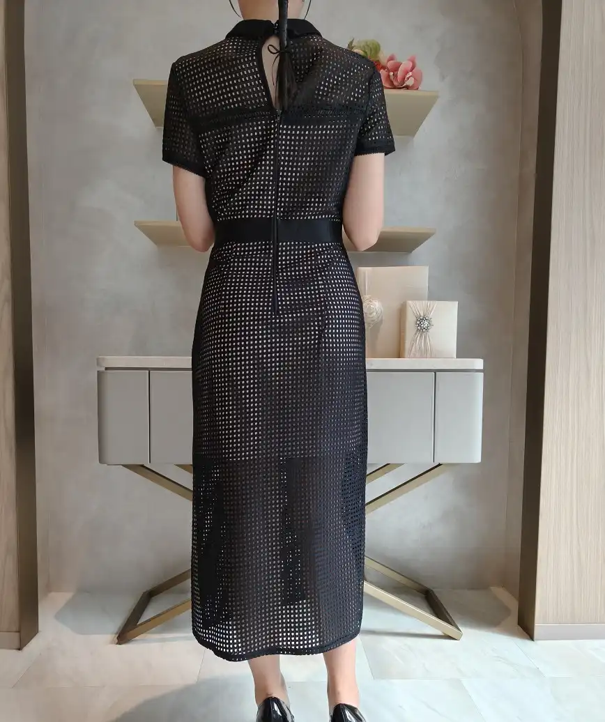 OGビジューカラーショートスリーブドレス-ブラック-Mサイズ