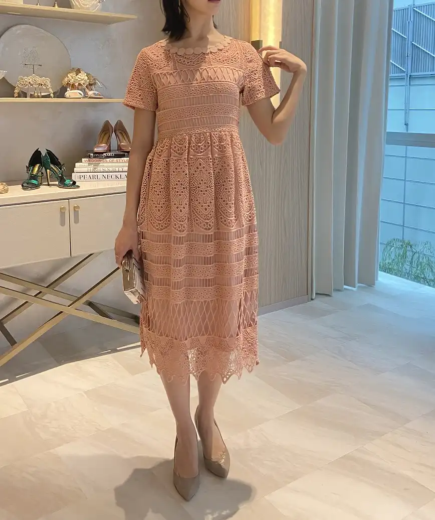 パーティードレス　結婚式　お呼ばれドレス（ベージュ）　Sサイズ 楽天市場】【4573円クーポン利用で】結婚式 パーティードレス