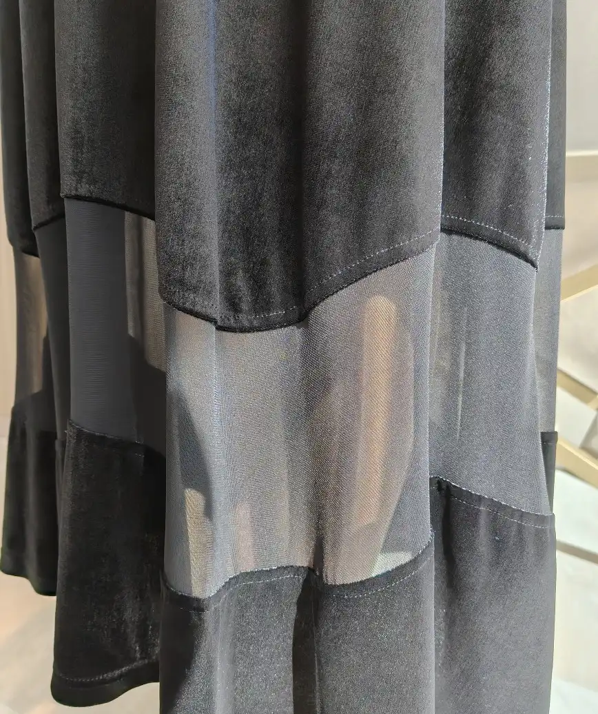 OGベロアシャーリングドレス-ブラック-M-Lサイズ