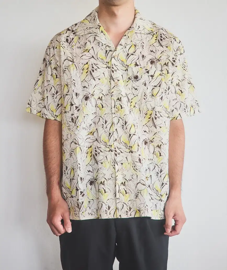 OGかりゆしナチュラルデザインシャツ-イエロー-L-XL