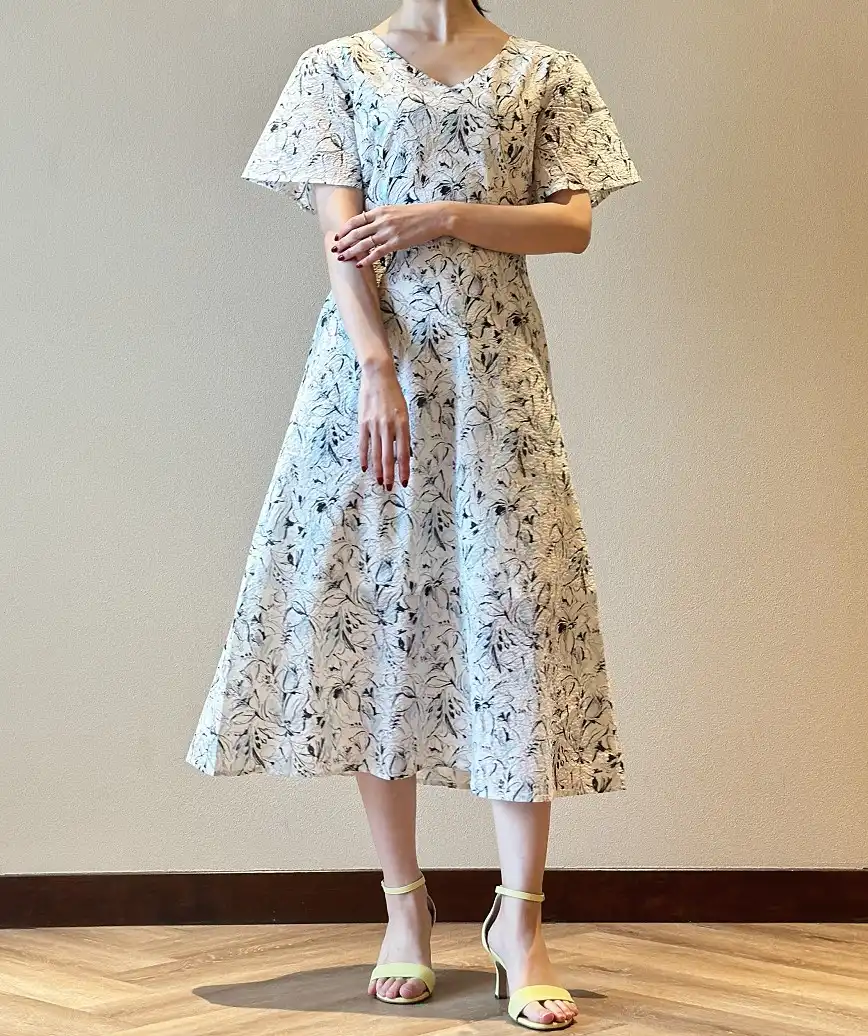 OGかりゆしナチュラルデザインワンピース-ホワイト-M