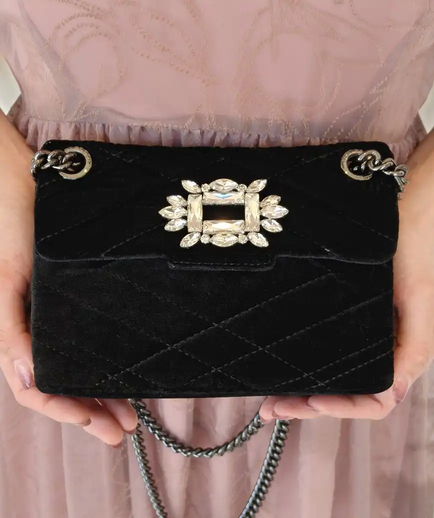 Black Velvet clutch bag
