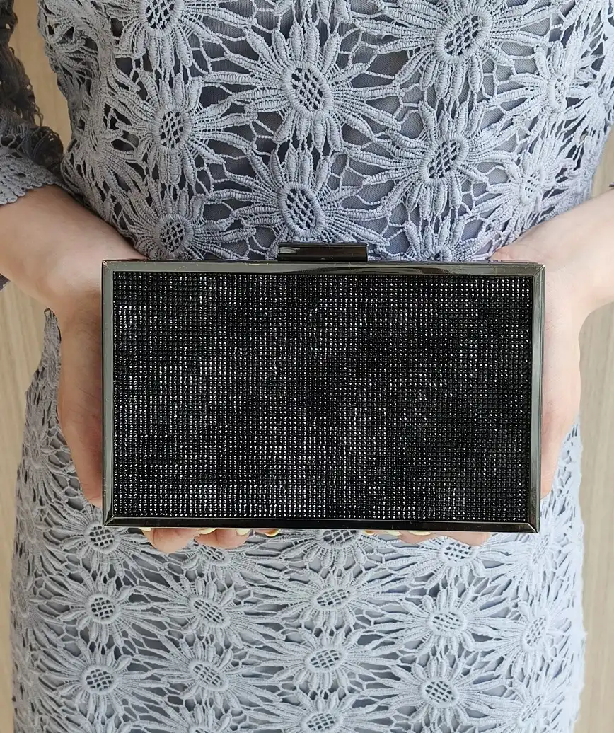 Pins square Clutch bag - Black