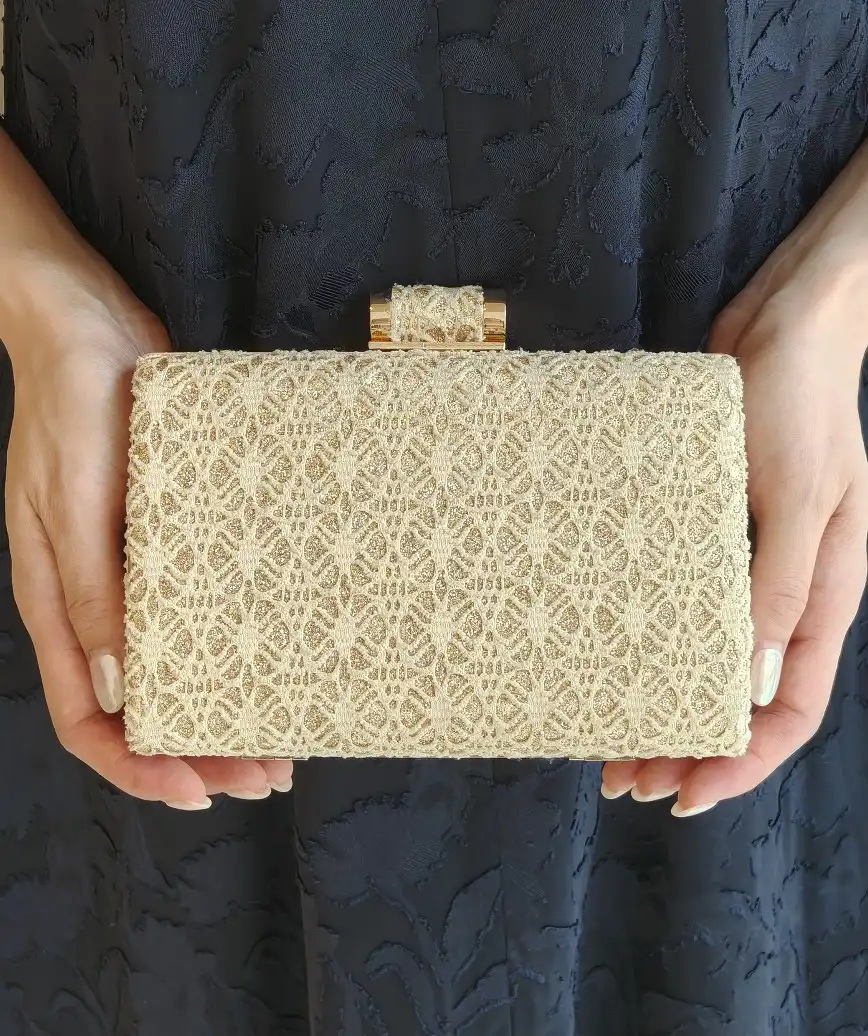 Full pattern cluth bag - white