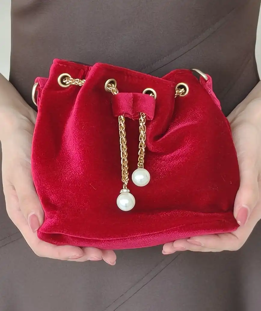 Velour Purse bag－Red