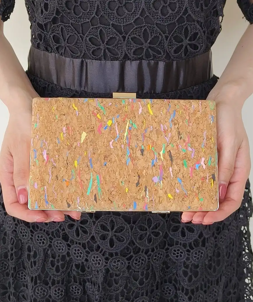 Cork Multi　Box Clutch bag