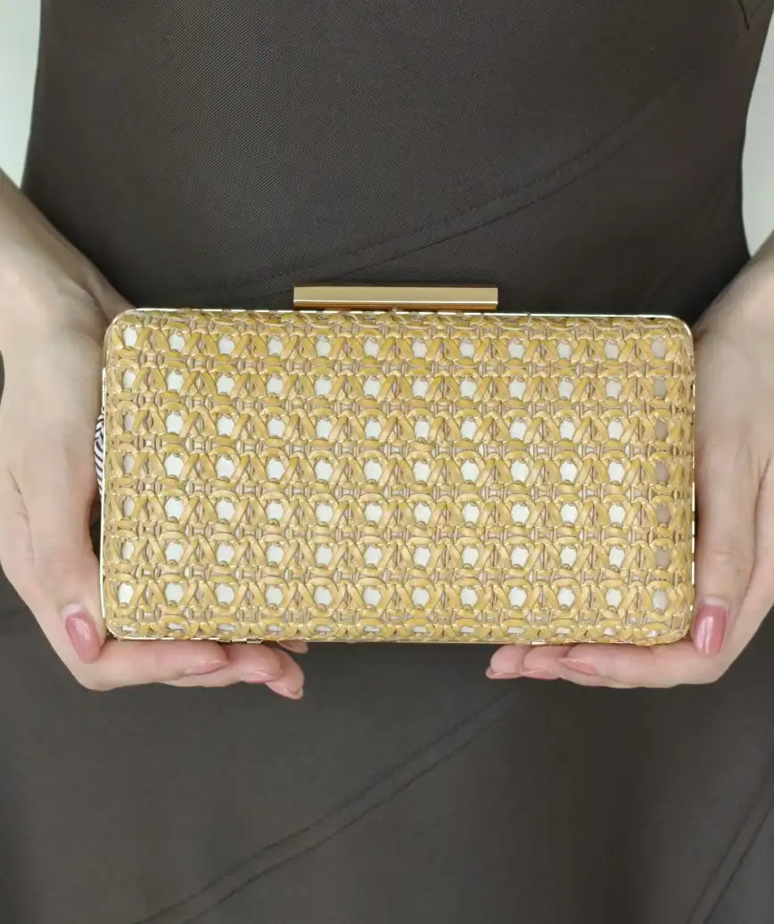 Leather Basket Clutch bag