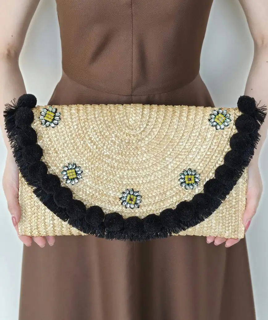 Straw Natural clutch bag