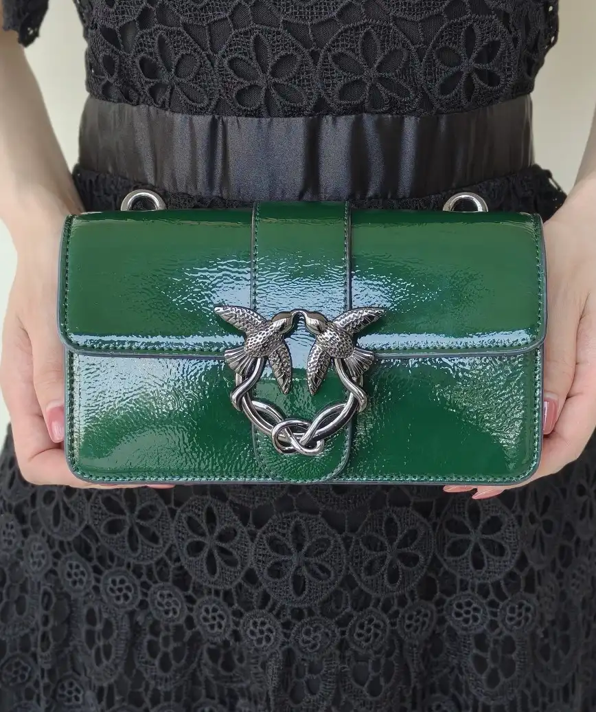 Green Enamel Clutch bag