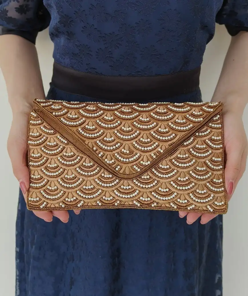 Gold Pattern Later Clutch bag