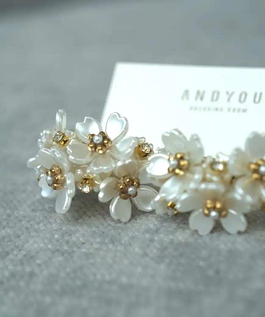 Pearl Blossom Flower Earrings