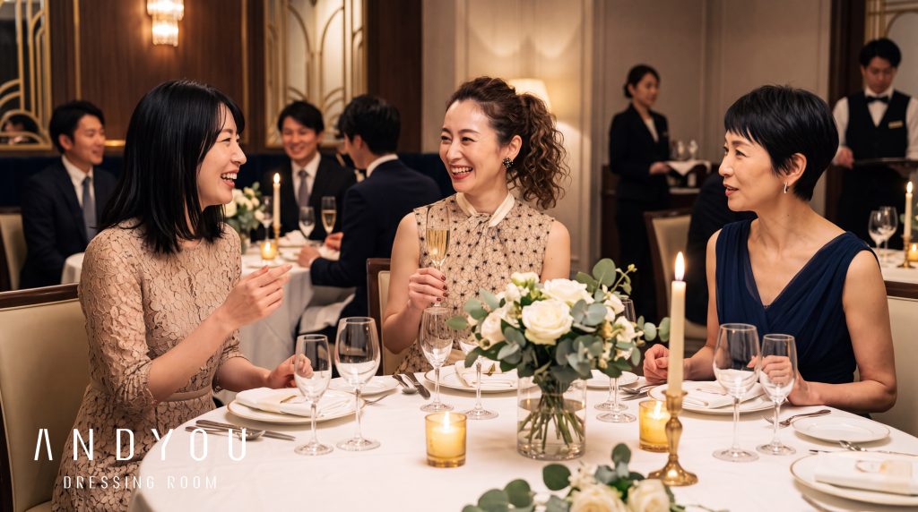 大人の女子会・パーティドレス|華やかに見える選び方とシーン別コーデ